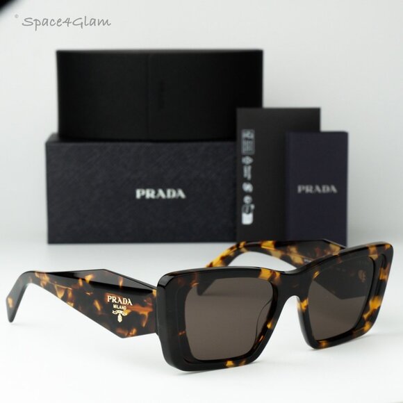 Prada Women Sunglasses Havana Honey Brown Cat Eye PR08YS 01V8C1 BRAND NEW - Picture 1 of 10